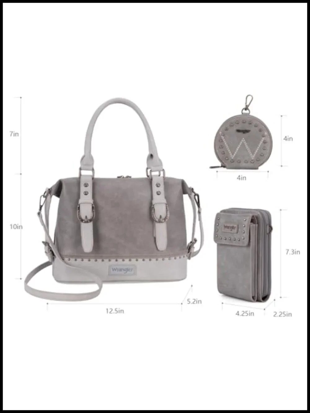 Vegan Leather Doctor Bag 3-Piece Set with Cell Phone & Coin Purse